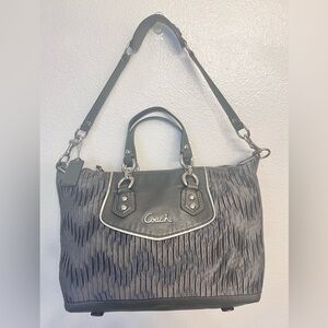 Coach Ashley Gathered Satin Carryall Satchel Bag